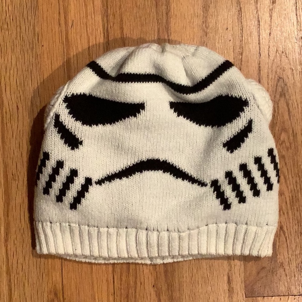 Hanna Andersson White and Black Stormtrooper Knit Beanie